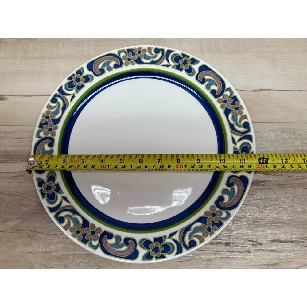 Vintage 1970s Noritake Craftone Polka #8758 Porcelain Serving Plate Japan
